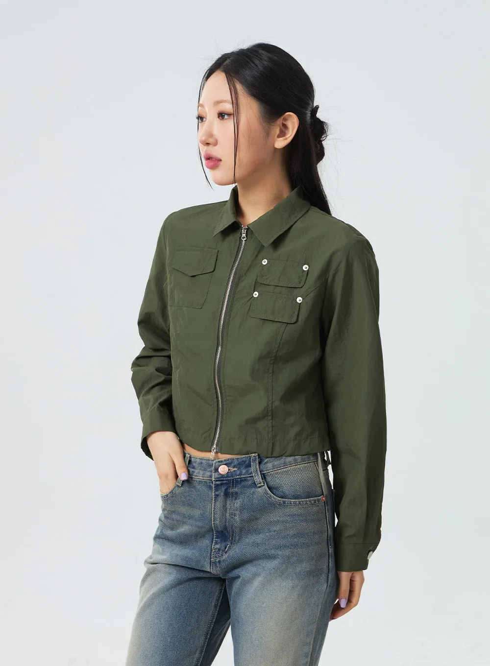 Cropped Zip-Up Jacket CM329