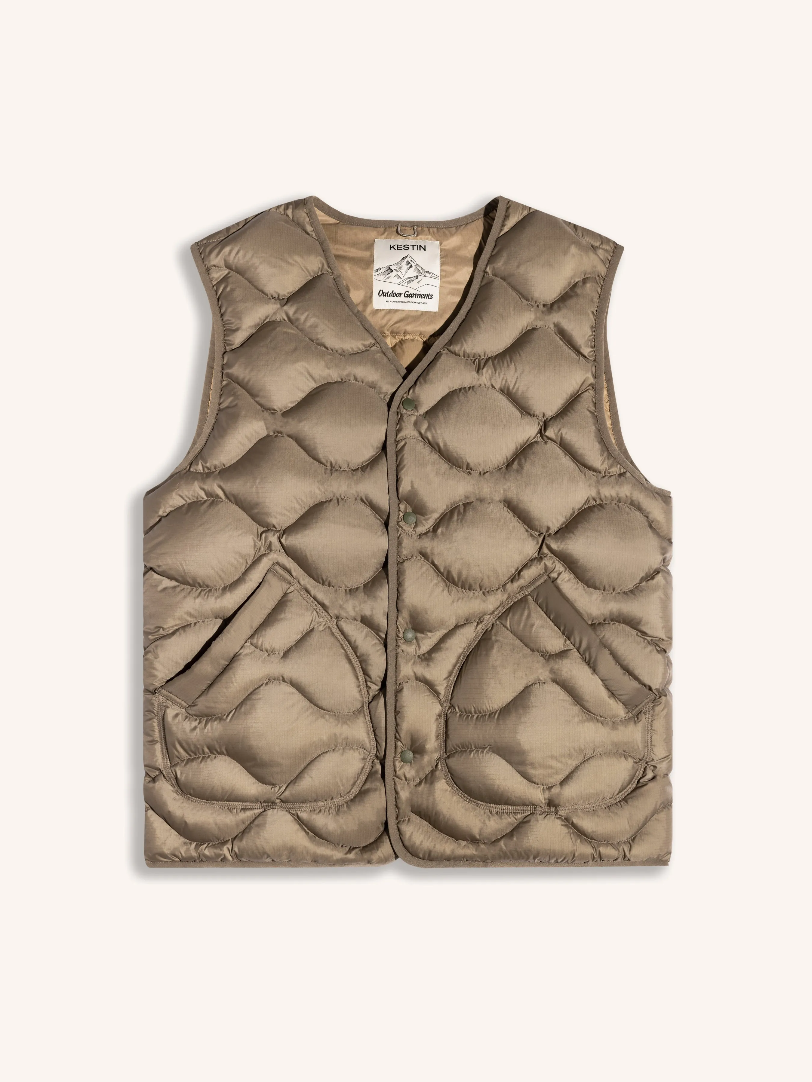 Cuillin Down Vest in Light Olive Recycled Ripstop