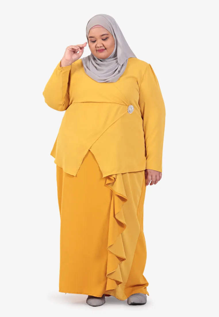 Dafiya Raya Dual Colour Kurung Set - Navy Blue