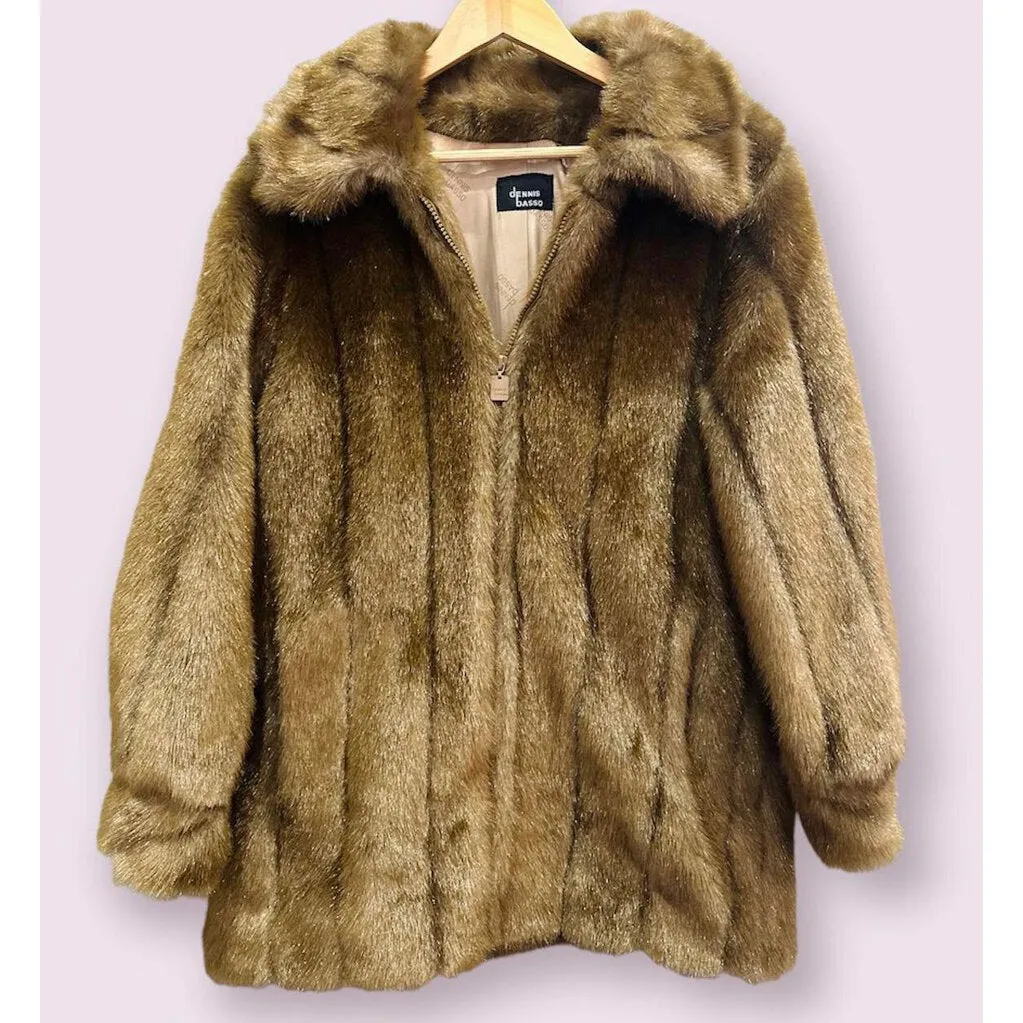 Dennis Basso Faux Fur Coat - Size XS