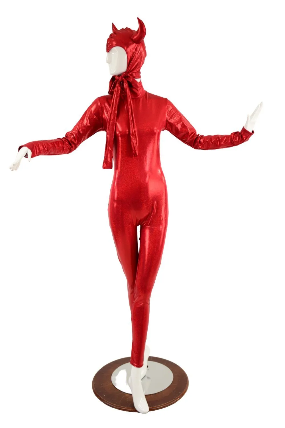 Devil Horned Bonnet & Zipper Back Catsuit Set