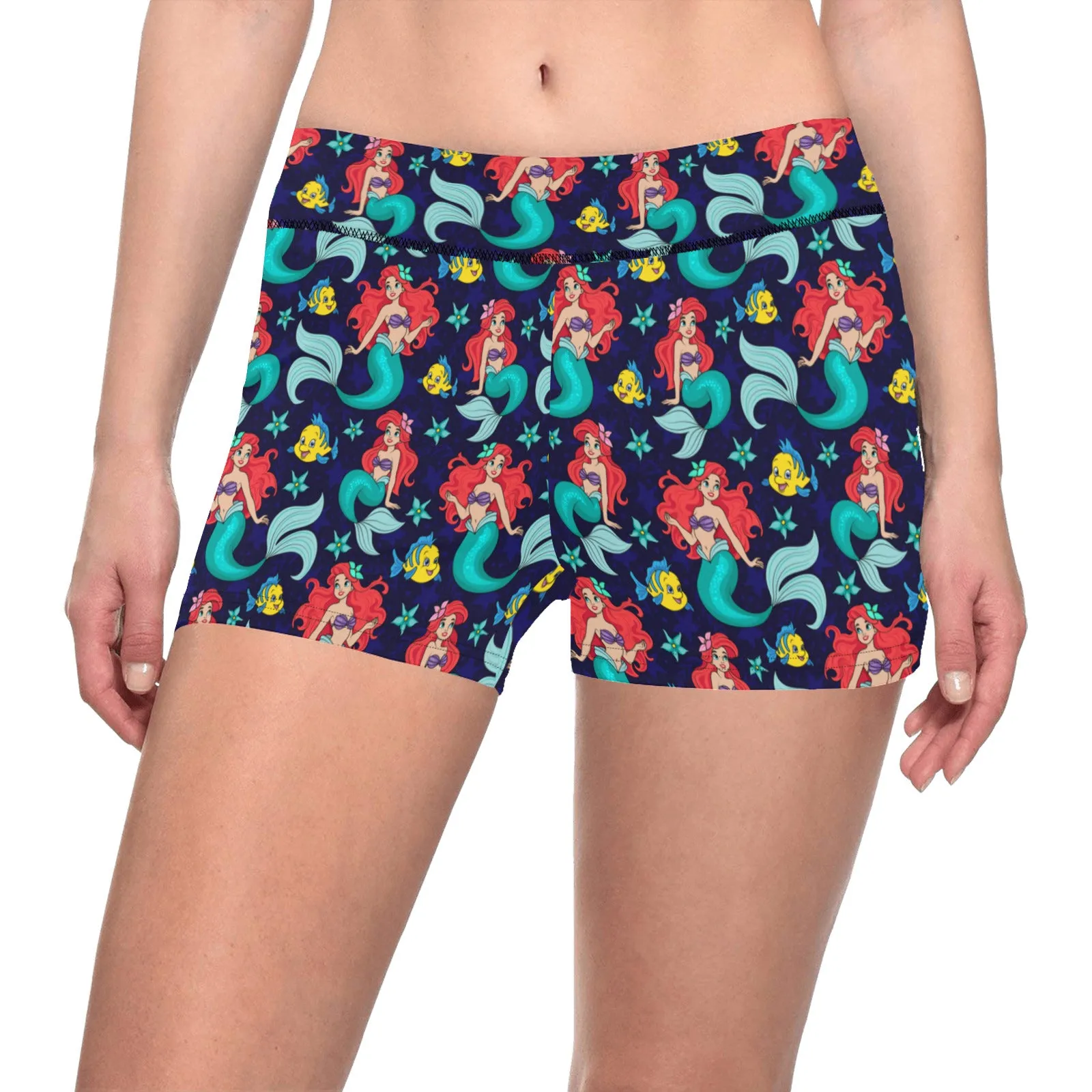 Disney Little Mermaid I Want To Be Where The People Are Women'sShort Leggings