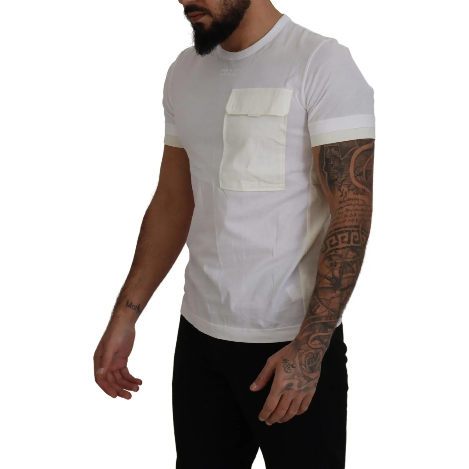 Dolce & Gabbana Elegant White Cotton Tee with DG Chest Pocket