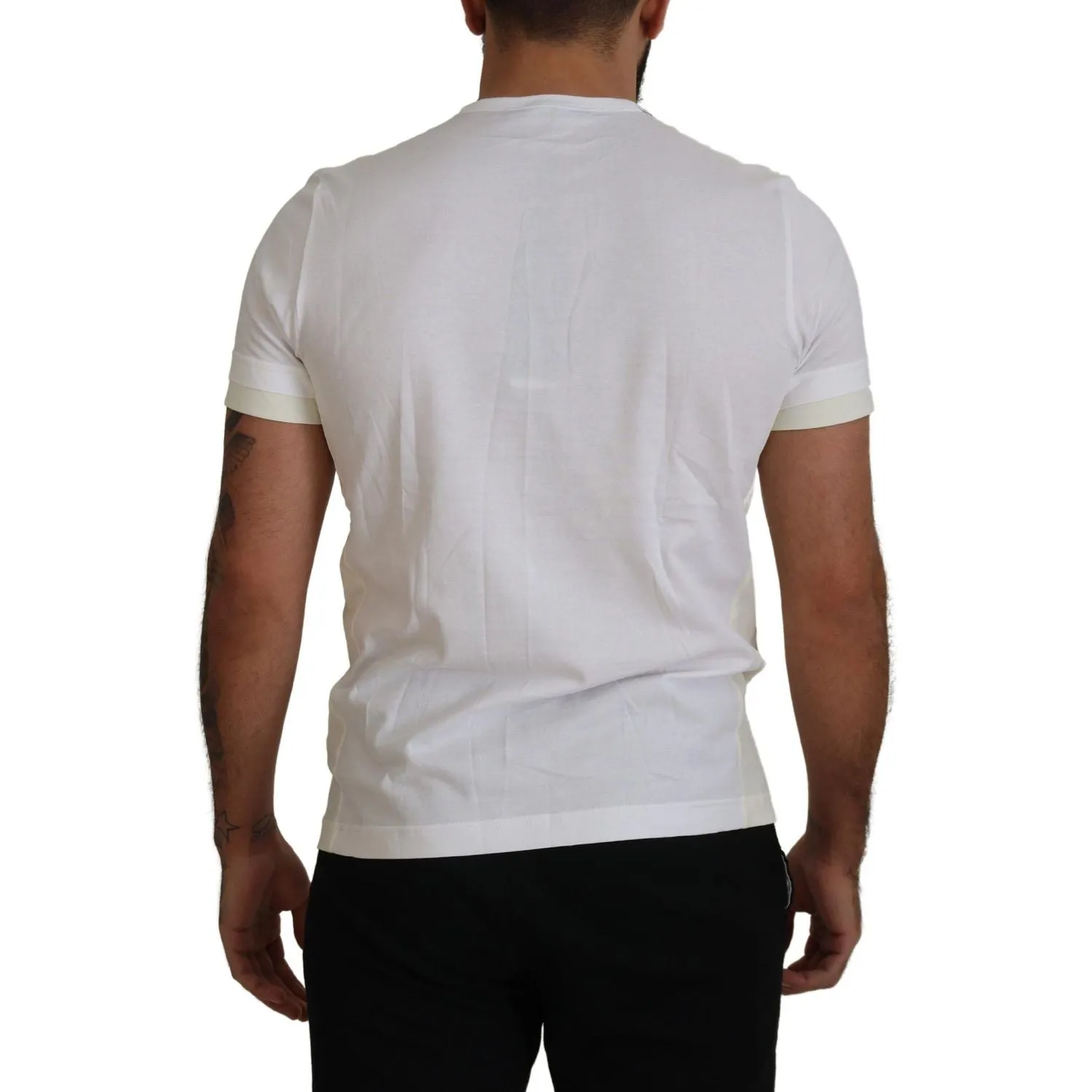 Dolce & Gabbana Elegant White Cotton Tee with DG Chest Pocket