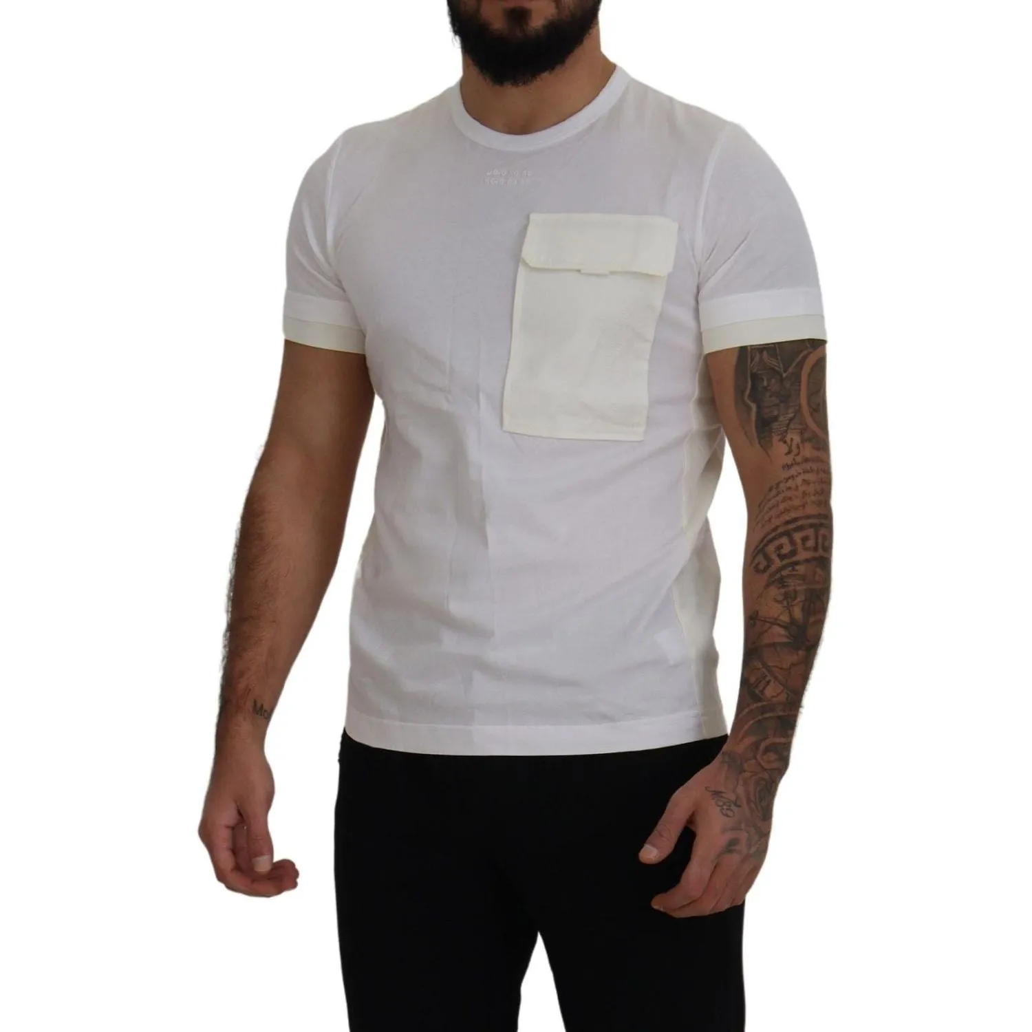 Dolce & Gabbana Elegant White Cotton Tee with DG Chest Pocket