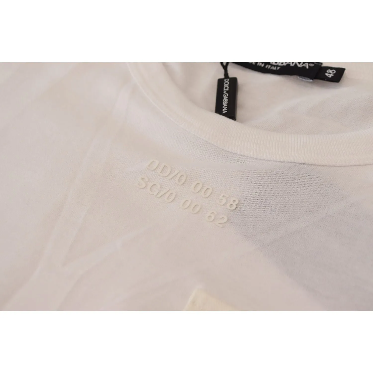 Dolce & Gabbana Elegant White Cotton Tee with DG Chest Pocket