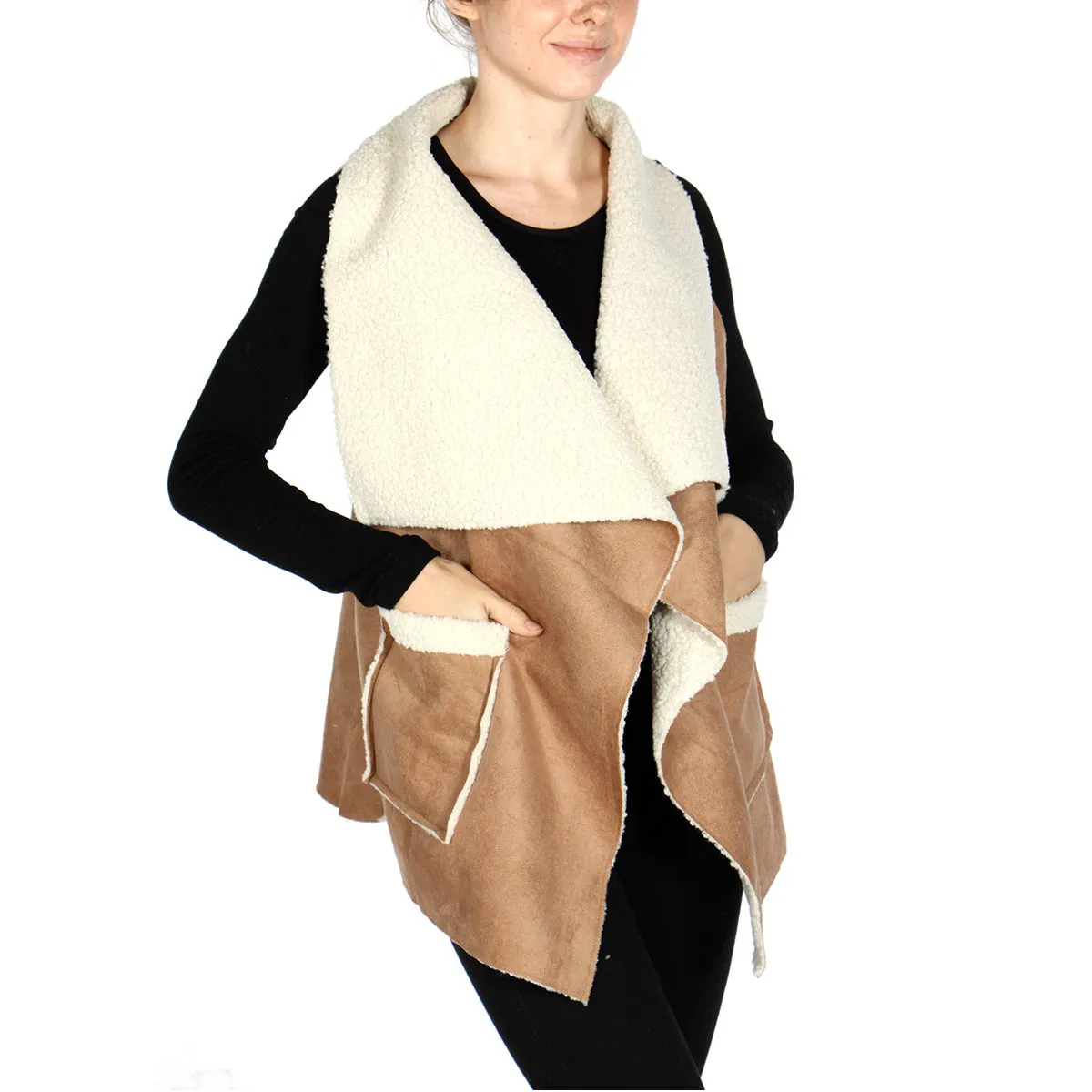 Ellie & Kate Sherpa Vest with Pockets