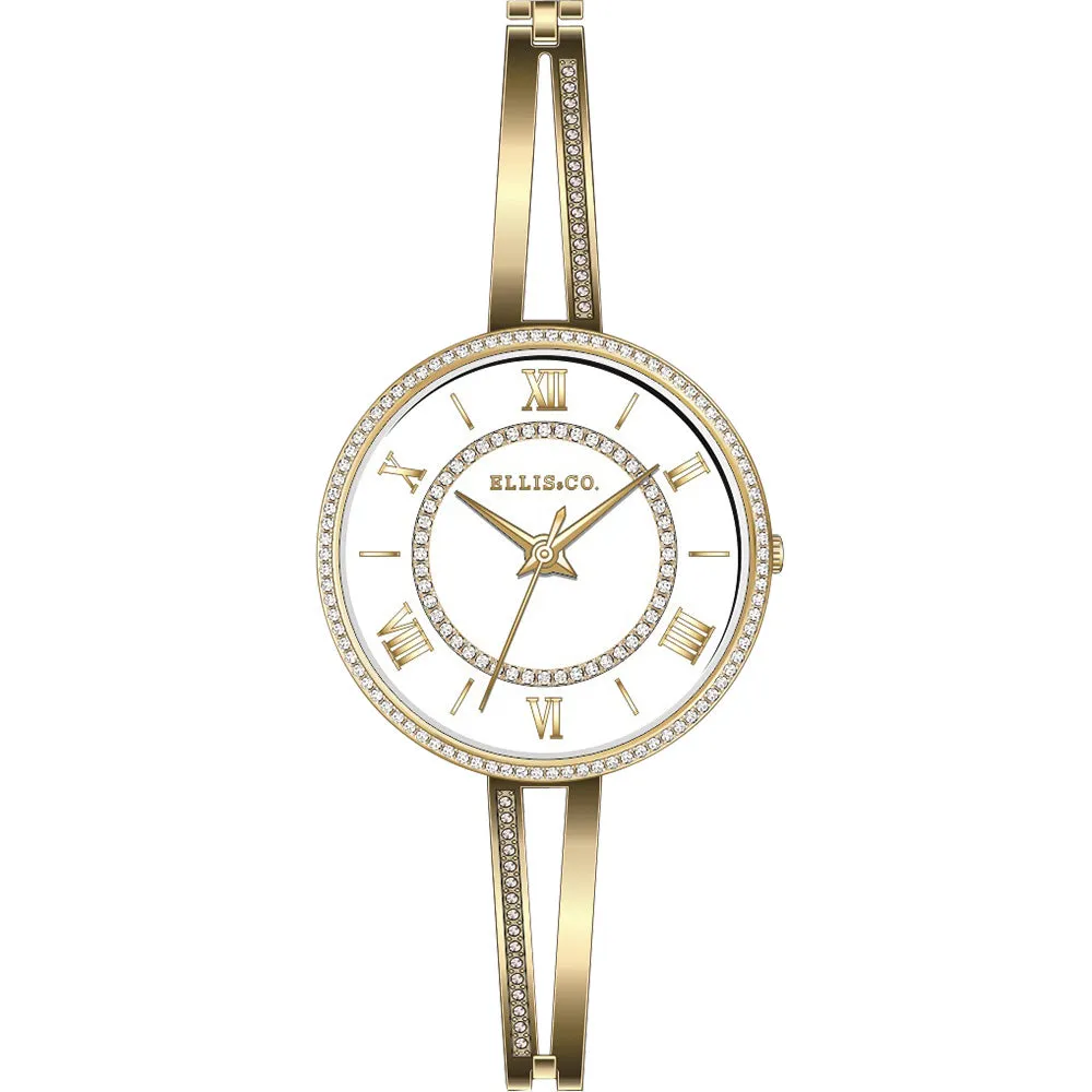 Ellis & Co Violet Gold Tone Womens Watch