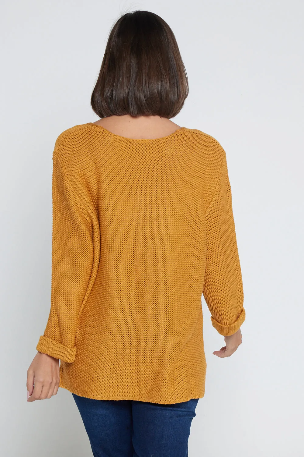 Emmy Cotton Knit Jumper - Mustard