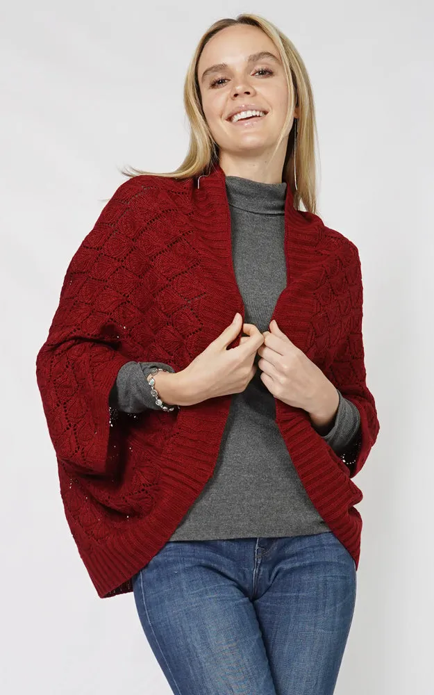 EVT10906 DIAMOND KNIT SHRUG CAPE SHAWL