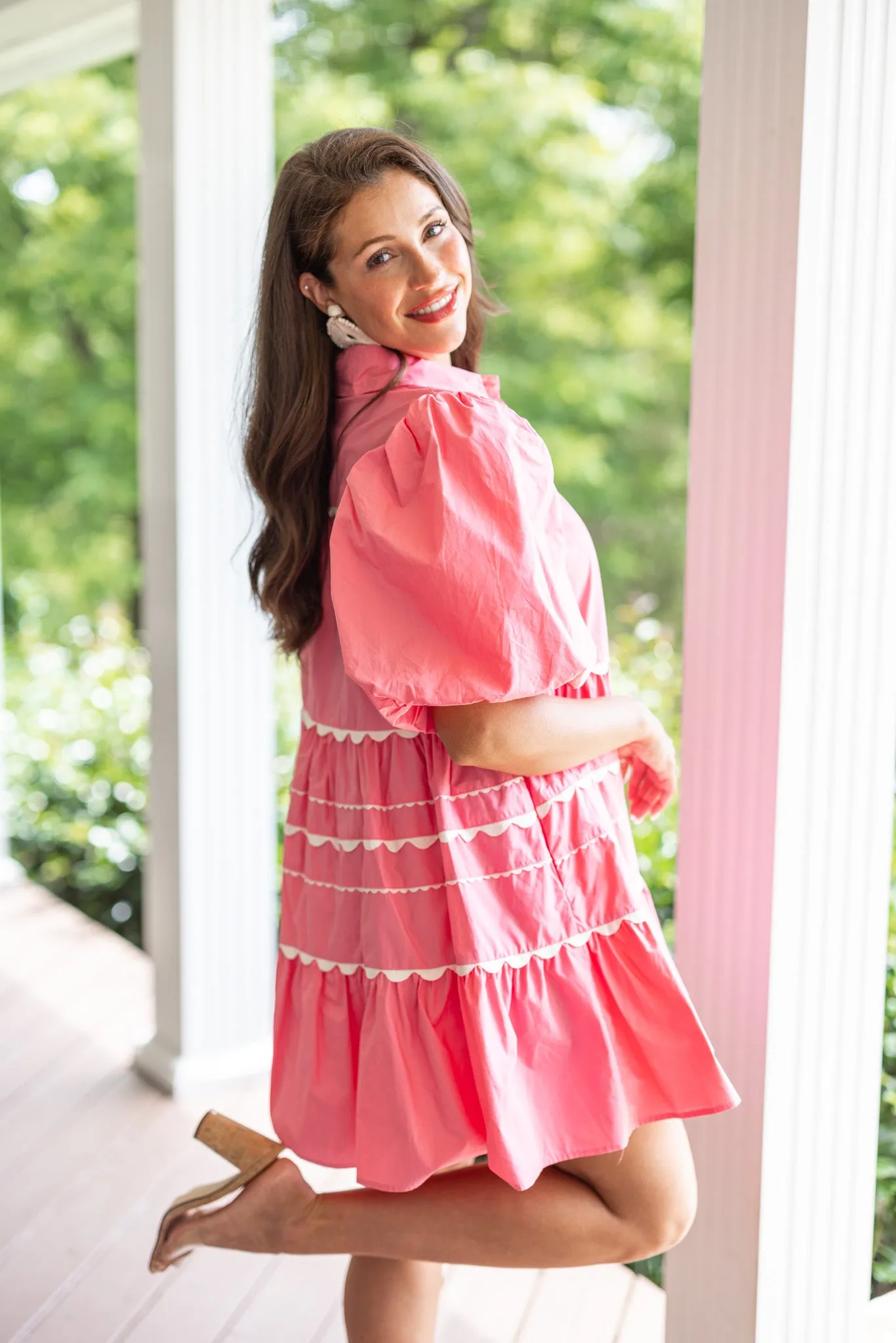 Fabulous Coral Pink Babydoll Dress