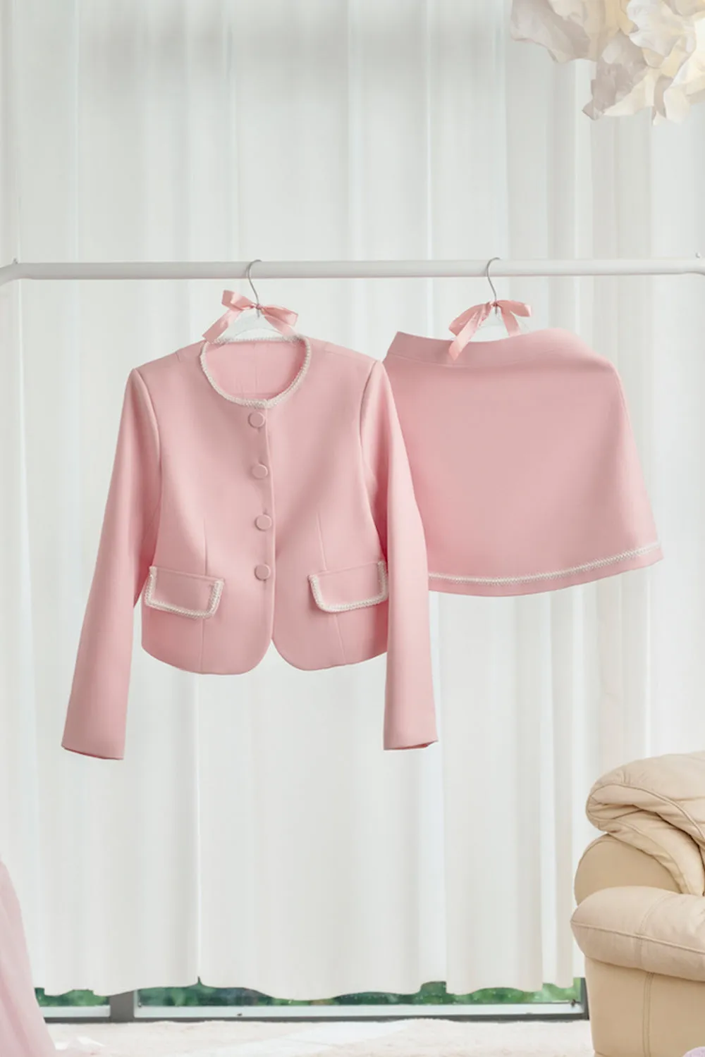 Fancy Cropped Round Neck Cotton Jacket