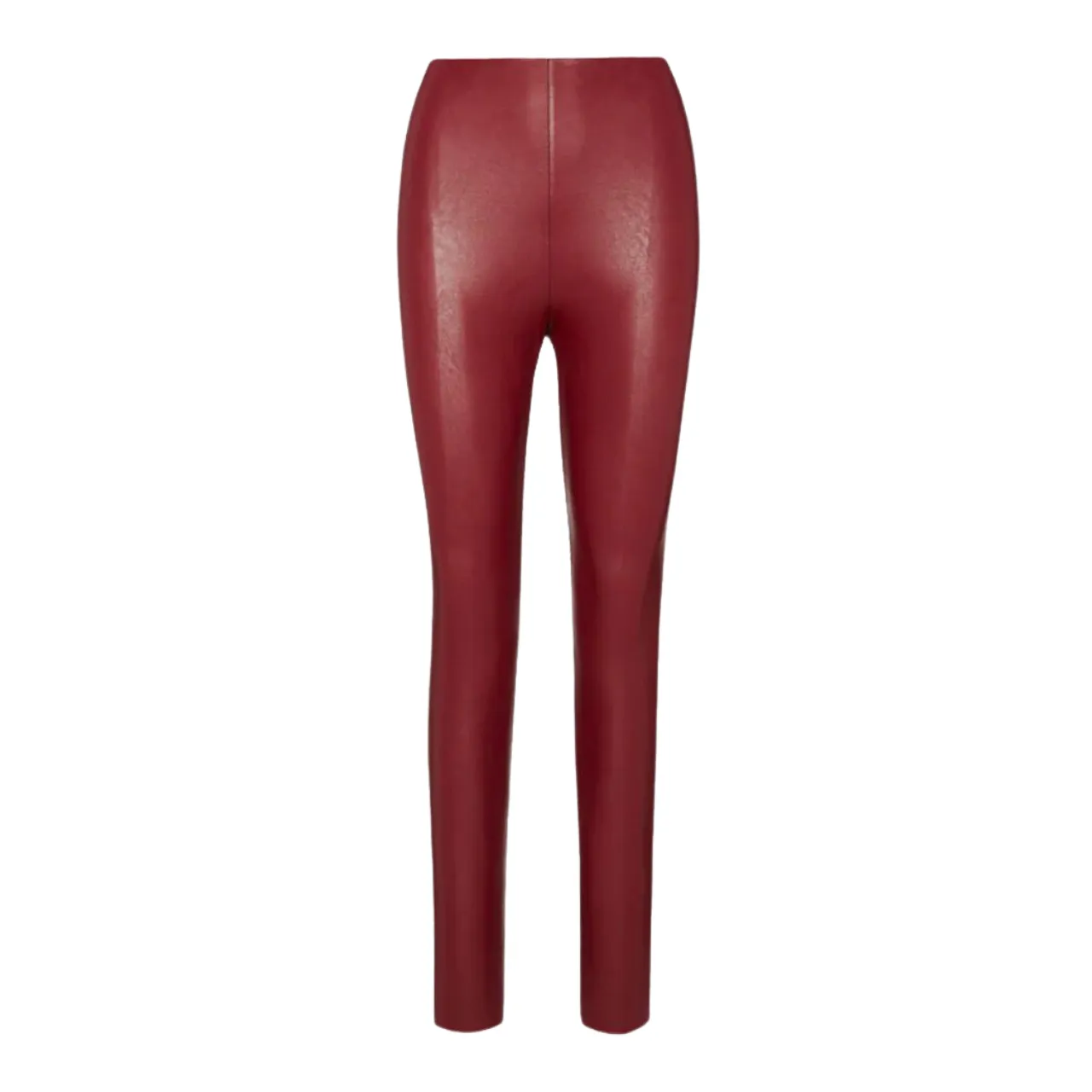 Faux Leather Leggings in Garnet