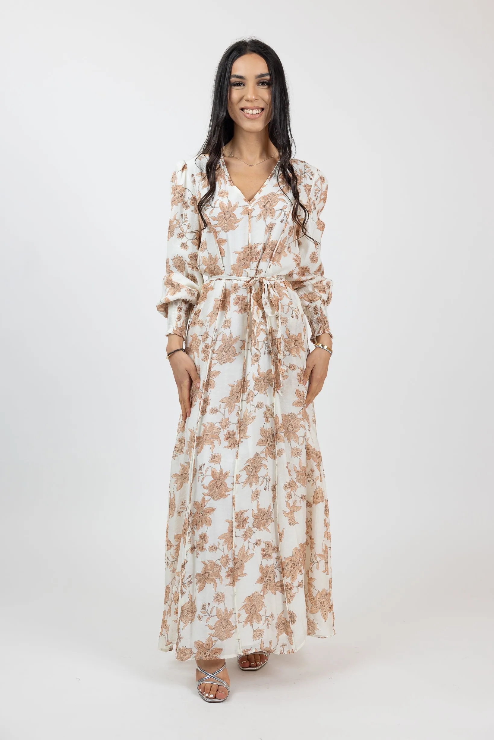 Floral Pintuck Maxi Dress