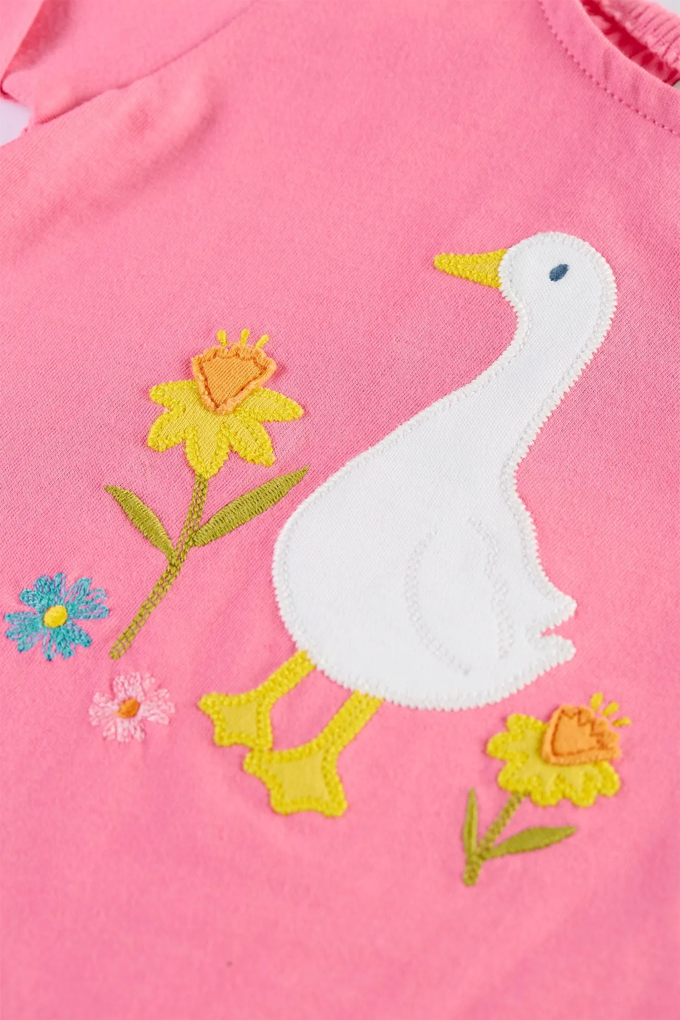 Frugi Hibiscus Duck Eva Appliqué A-Line T-Shirt