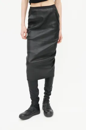 FW 2021 Black Leather Pencil Skirt