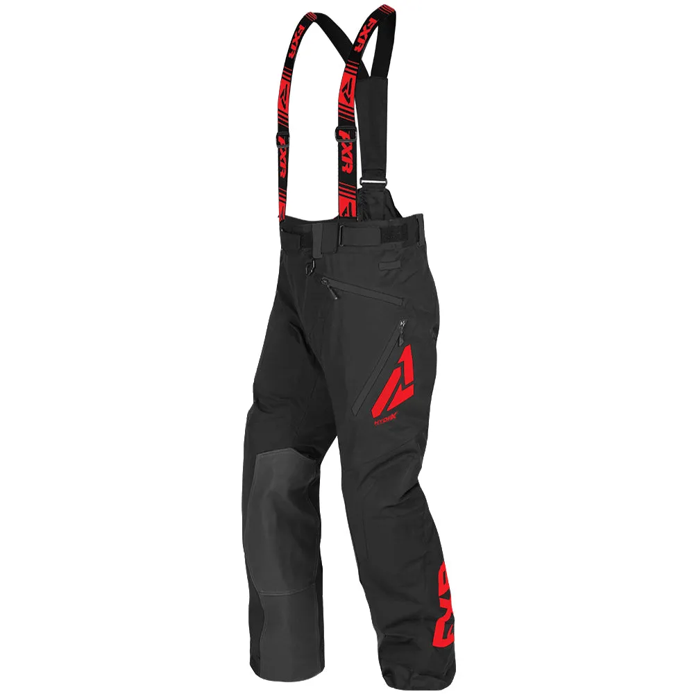 FXR  Clutch FX Snowmobile Bibs HydrX F.A.S.T. Thermal Flex Black Red Snow Pants