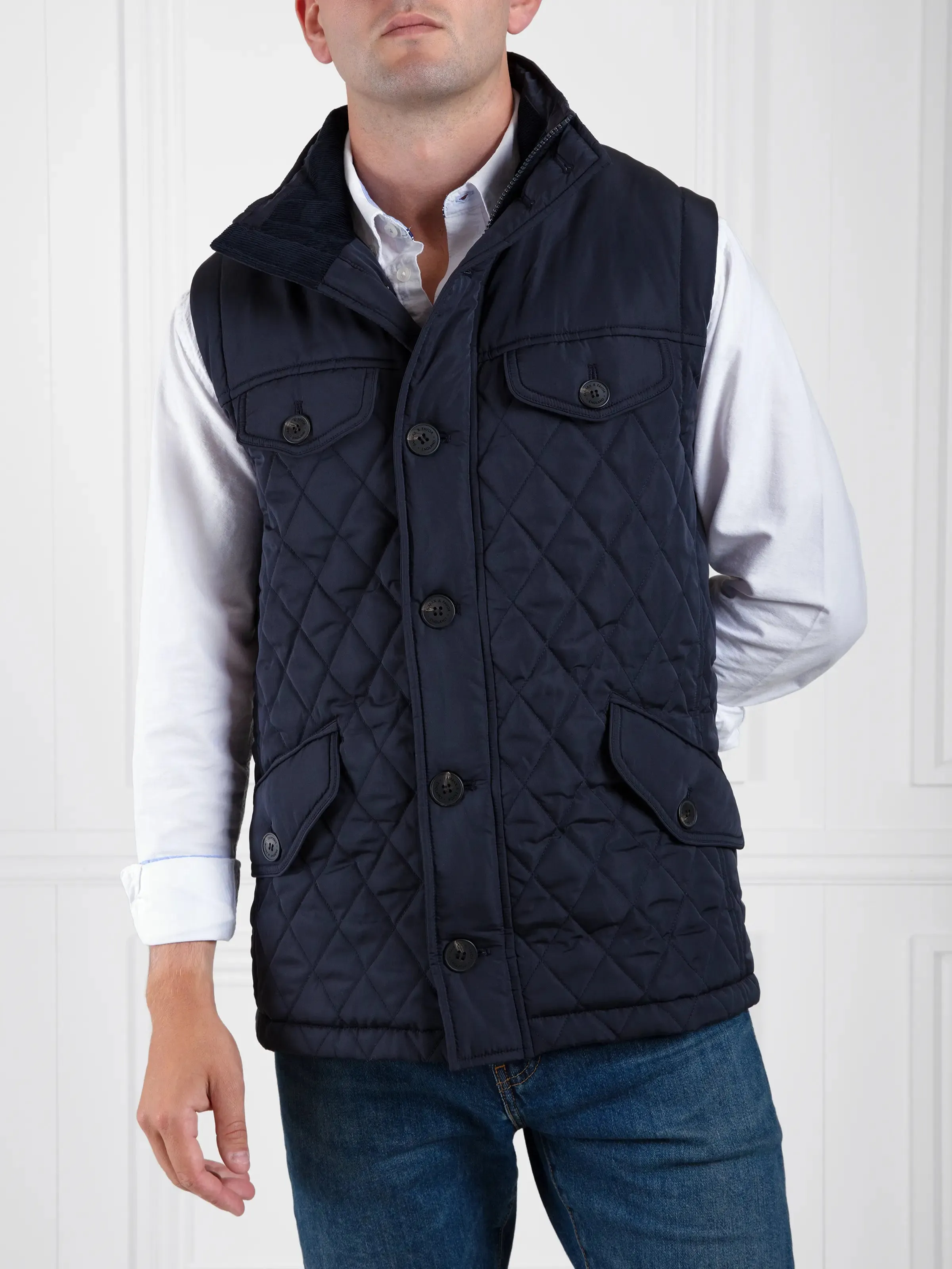 George Quilted Gilet - Navy