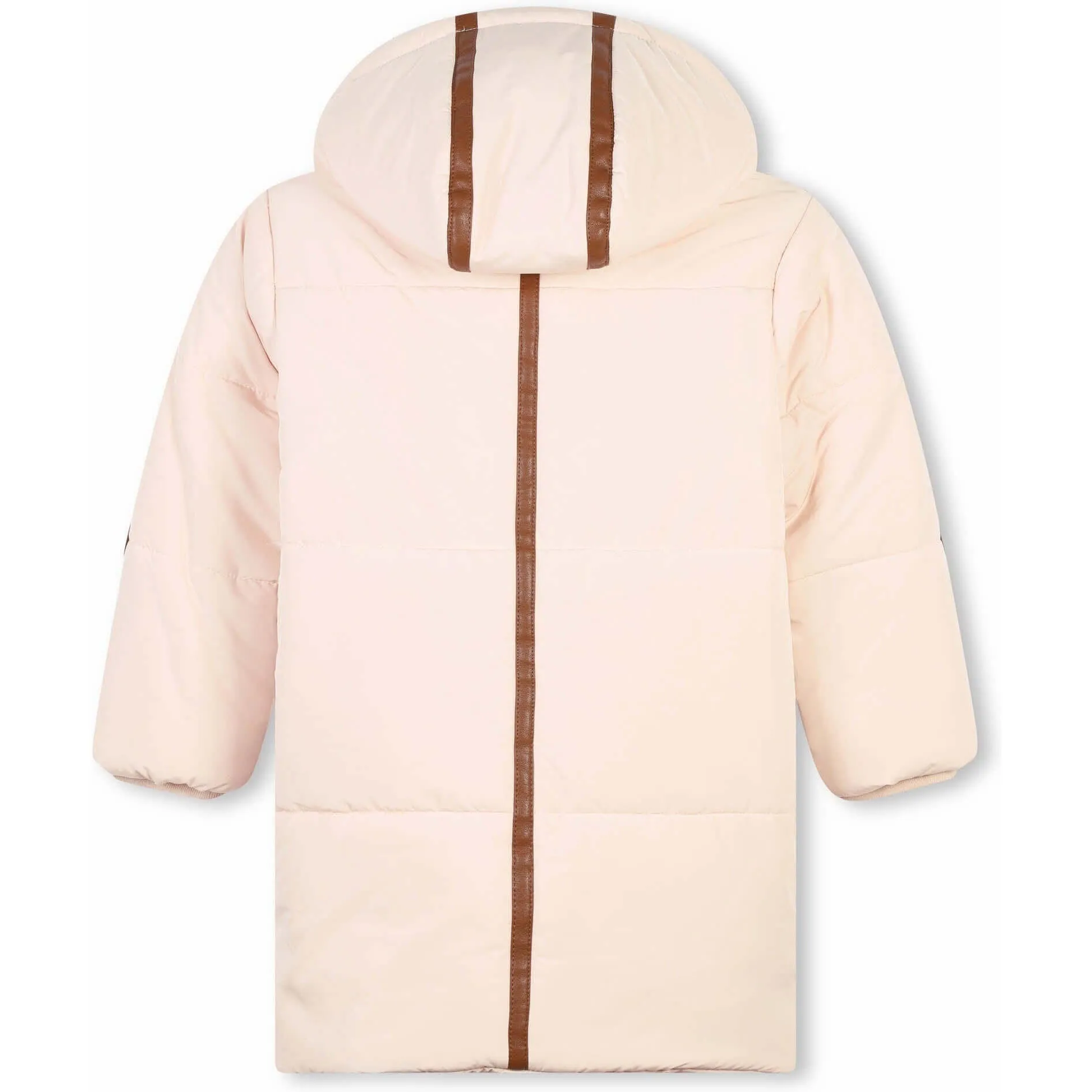 Girls Peach Puffer Coat