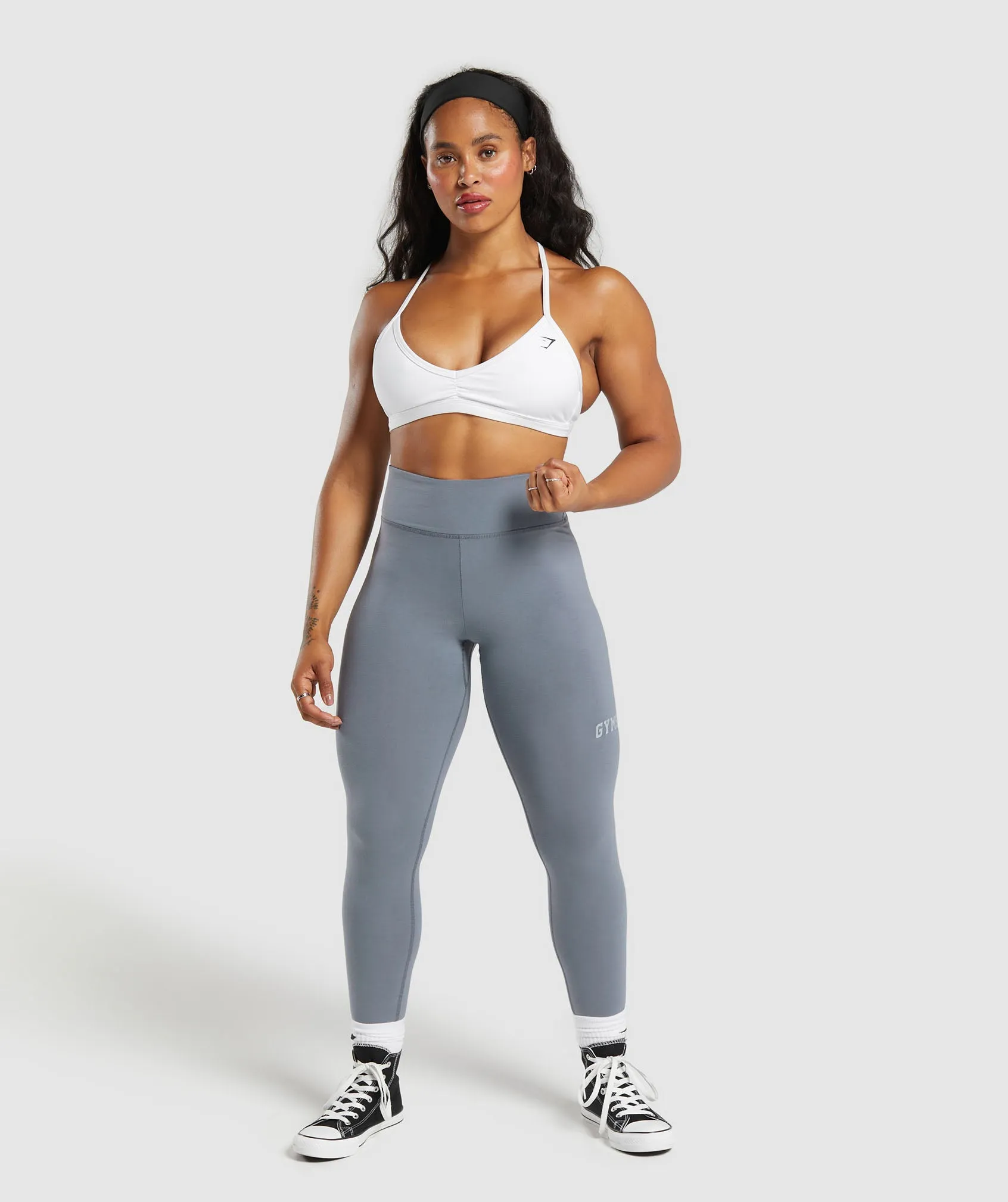 Gymshark Gymshark Lifting Logo Leggings - Iron Blue