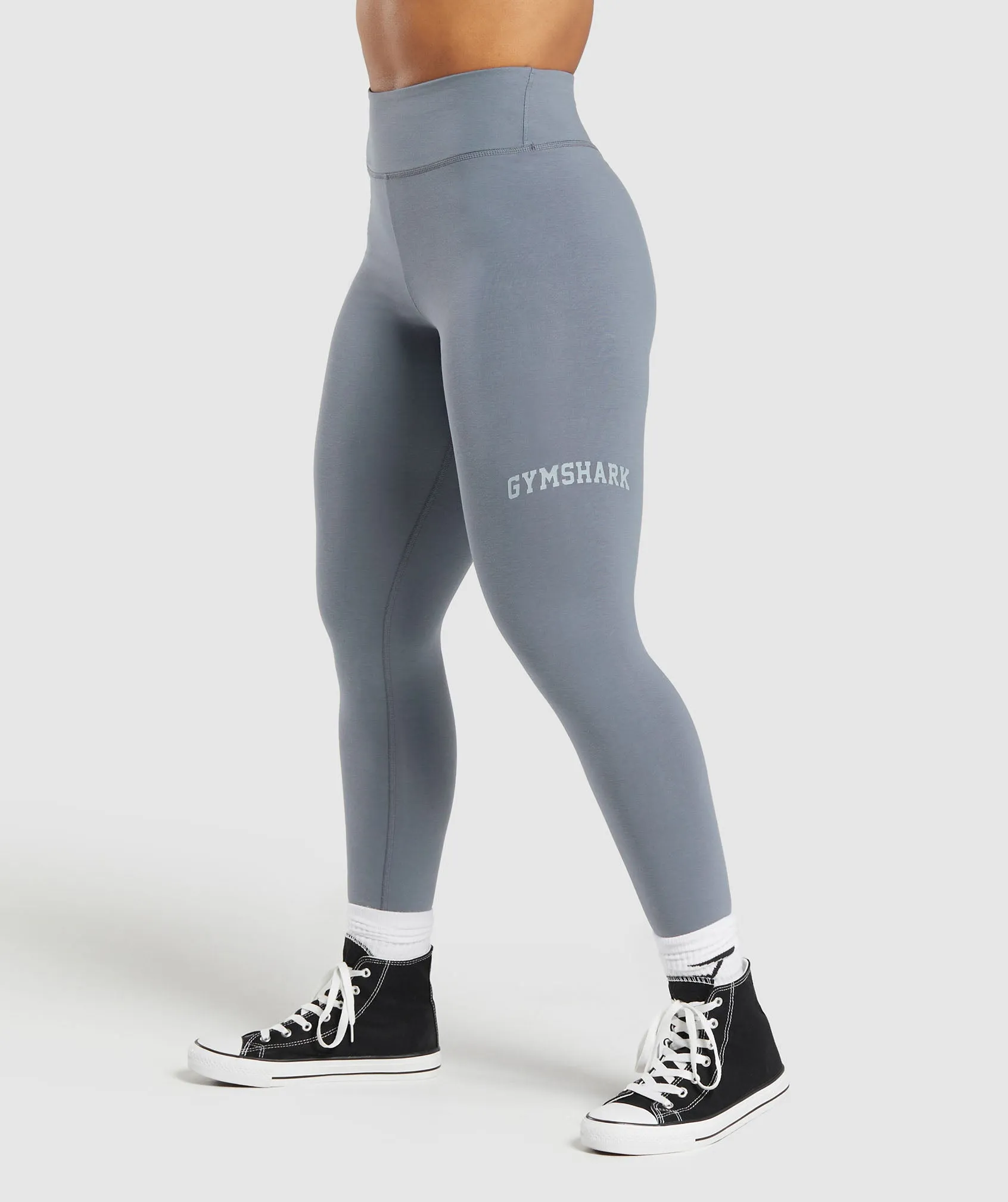 Gymshark Gymshark Lifting Logo Leggings - Iron Blue