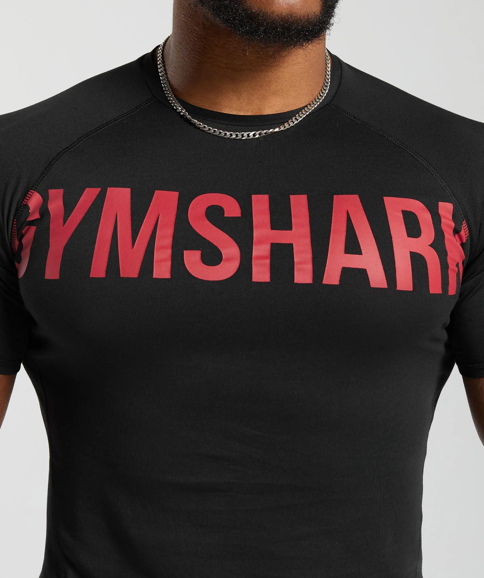 Gymshark Impact Muscle T-Shirt - Black/Vivid Red