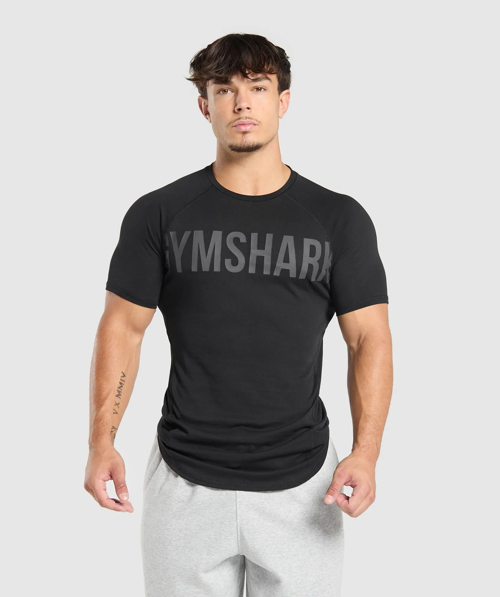 Gymshark Impact T-Shirt - Black/Onyx Grey