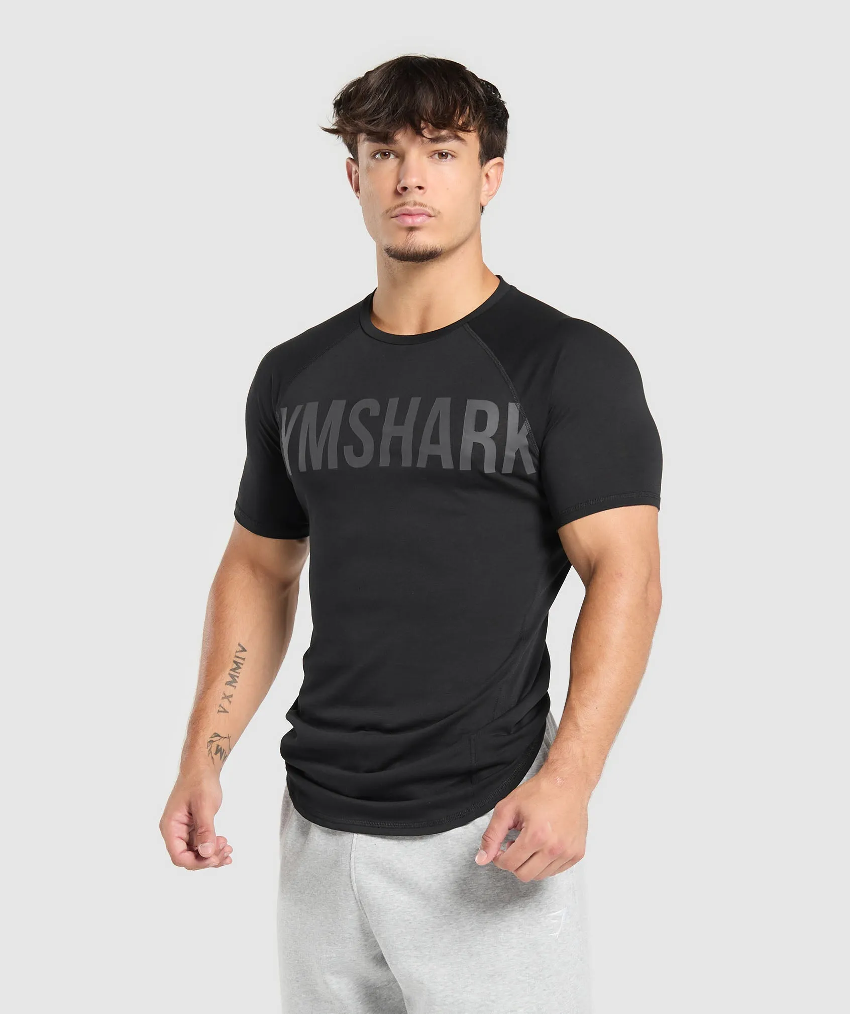 Gymshark Impact T-Shirt - Black/Onyx Grey