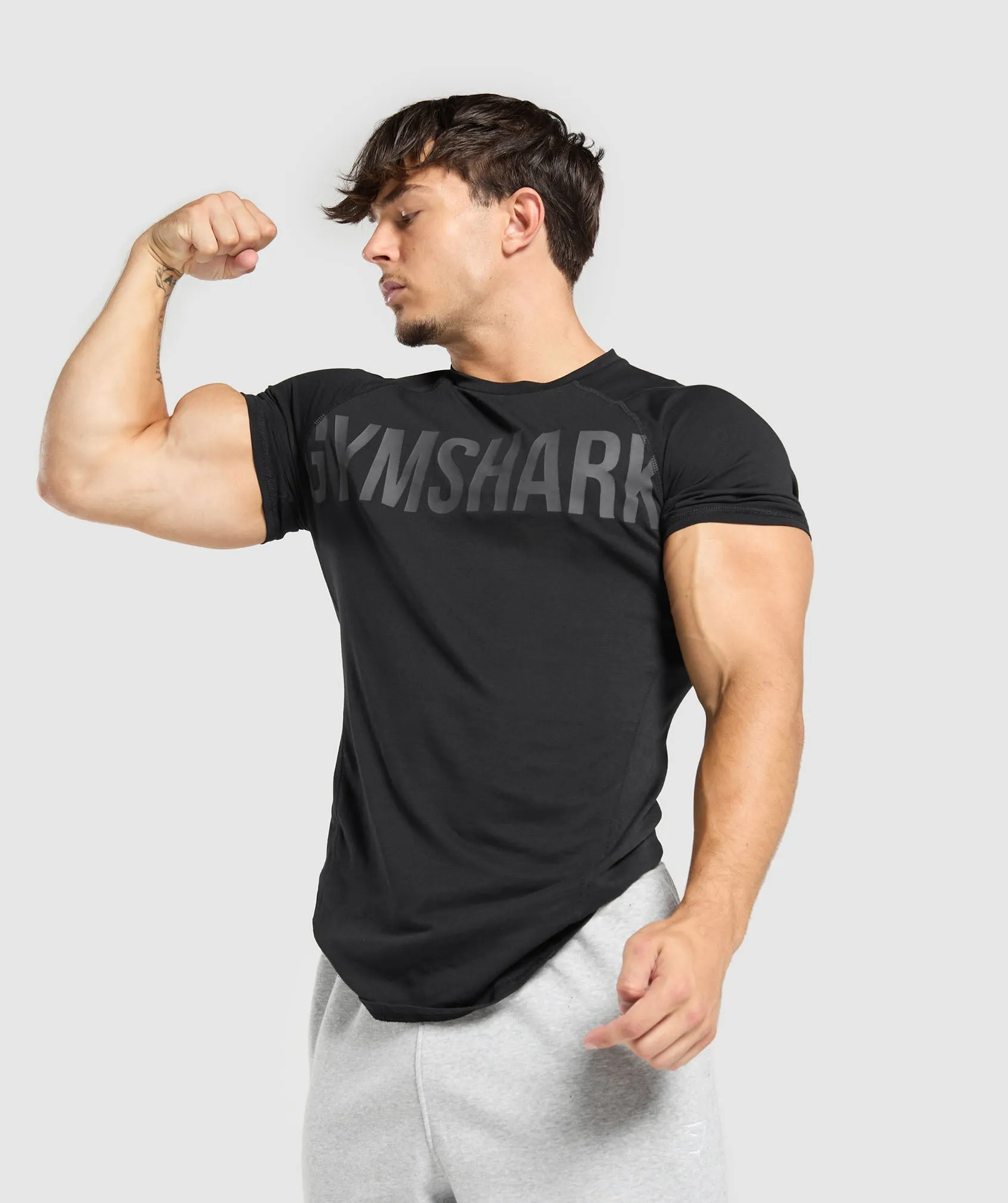 Gymshark Impact T-Shirt - Black/Onyx Grey