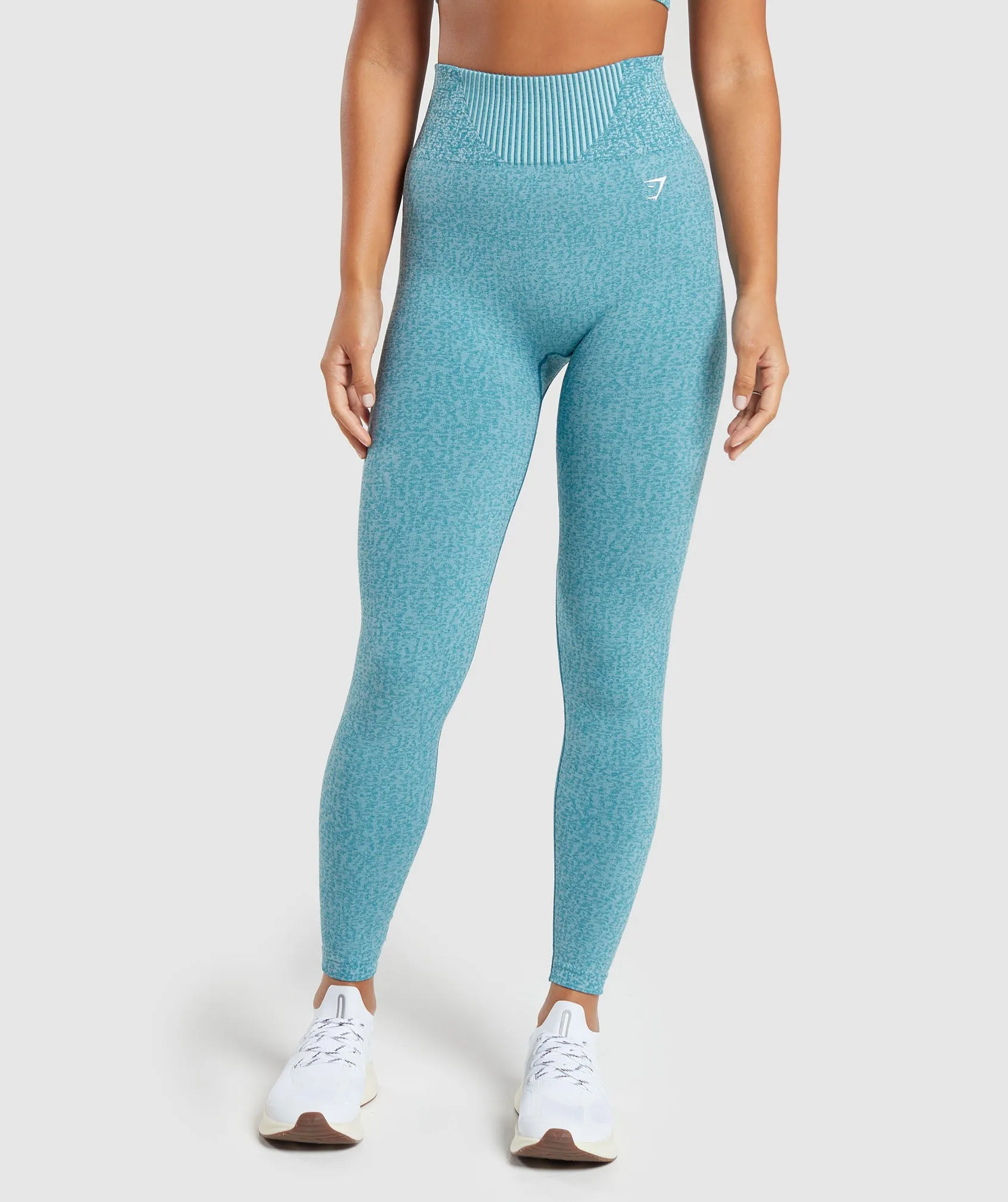 Gymshark Marl Seamless Leggings - Light Blue Marl/Light Grey Marl/Turkish Teal