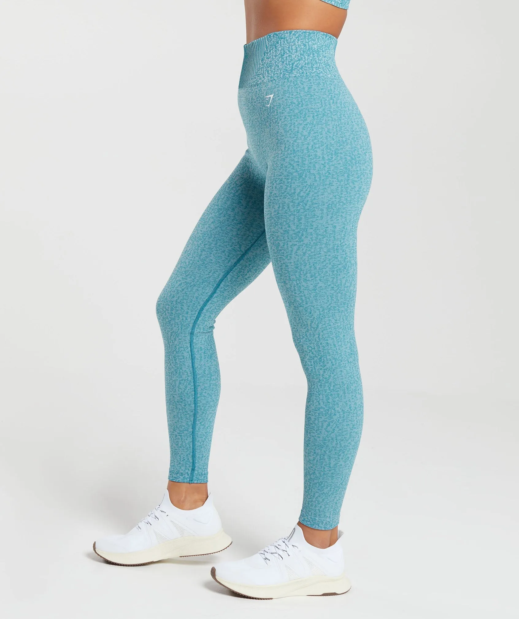 Gymshark Marl Seamless Leggings - Light Blue Marl/Light Grey Marl/Turkish Teal