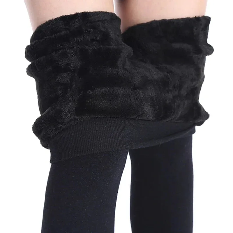 High Waist Velvet Winter Leggings for Women - Warm, Stretchy & Stylish