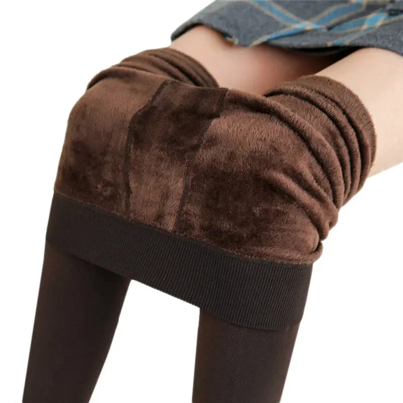 High Waist Velvet Winter Leggings for Women - Warm, Stretchy & Stylish