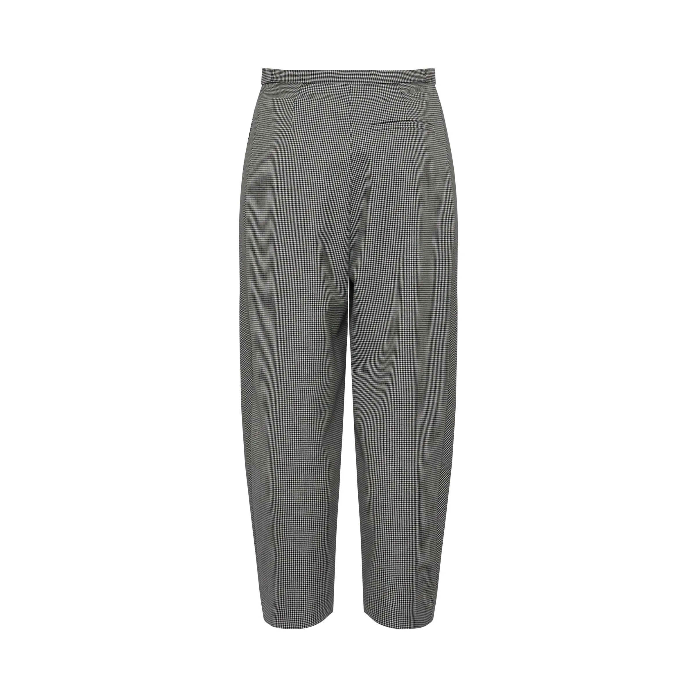 Houndstooth Carrot Trousers in Grey