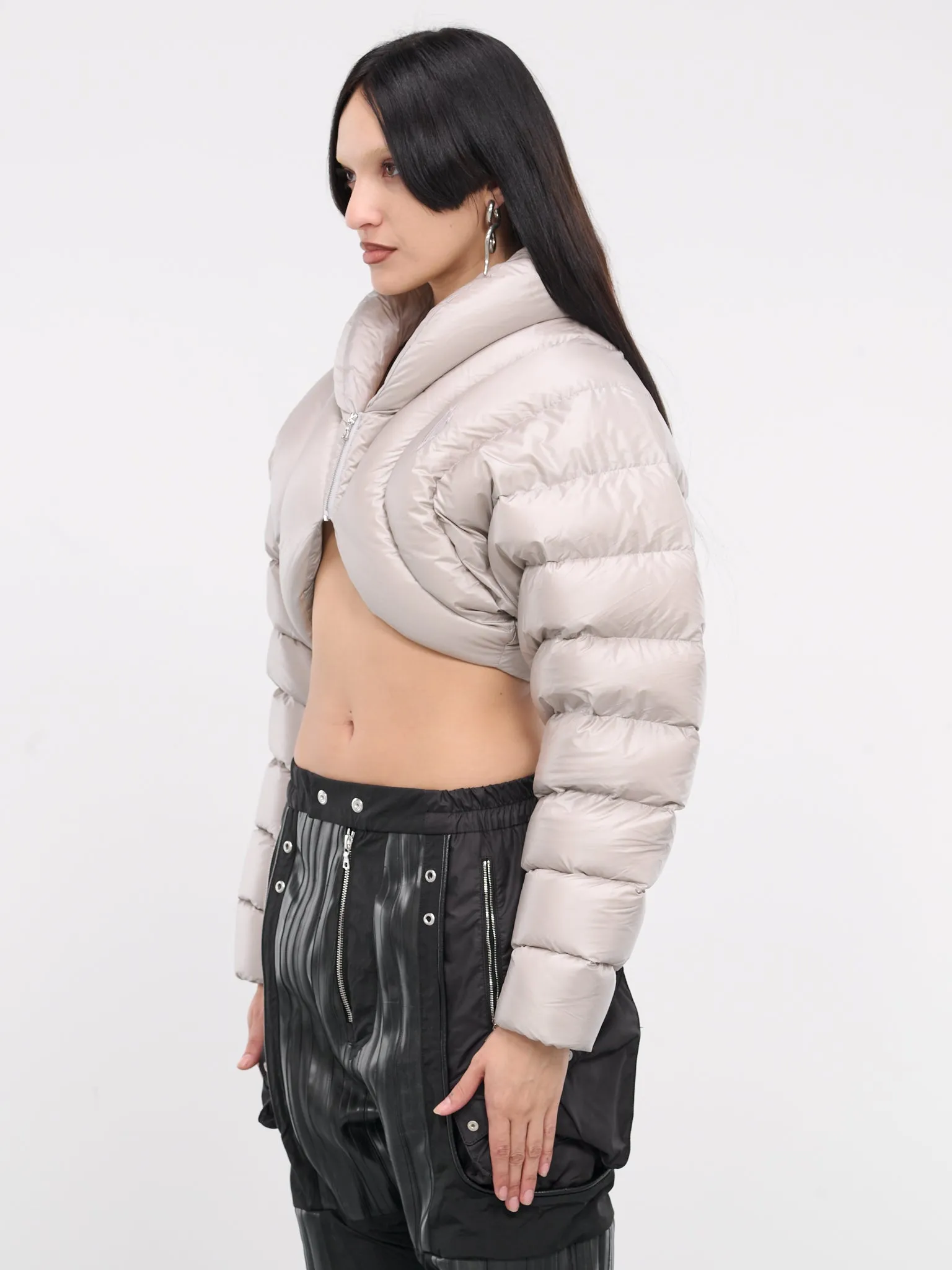 Ion Cropped Puffer Jacket (14006AW-BEIGE)