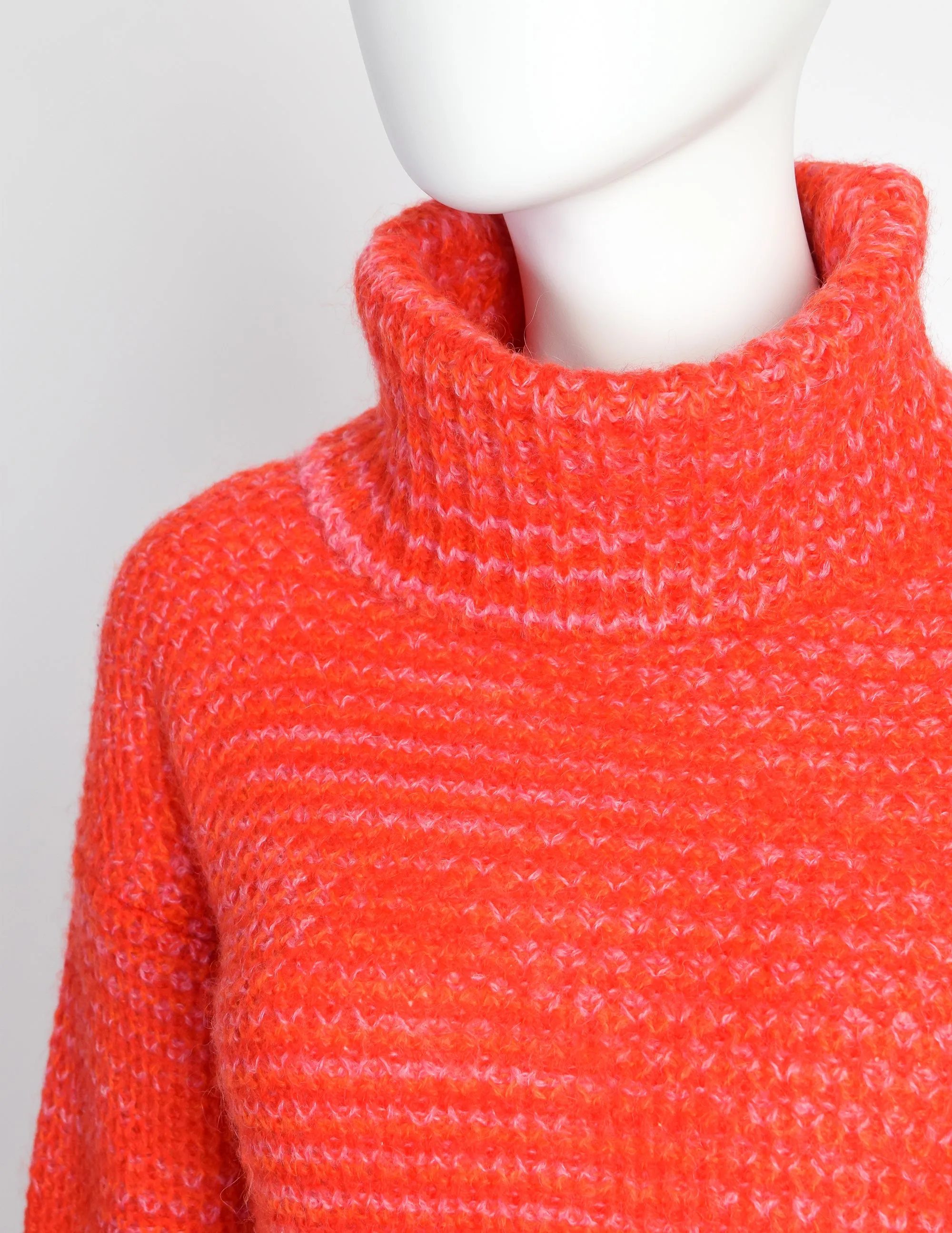 Issey Miyake Vintage Red Pink Orange Turtleneck Sweater