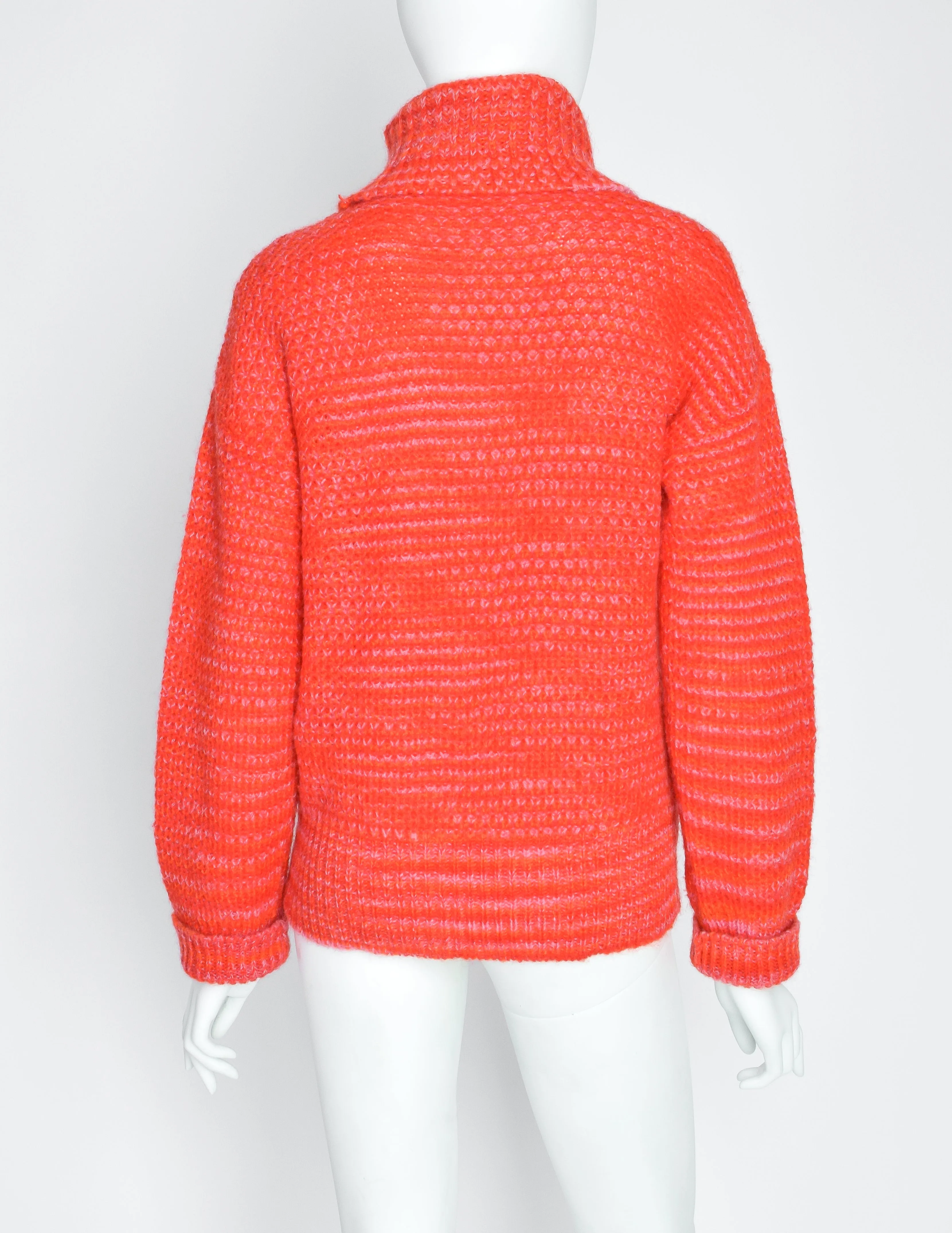 Issey Miyake Vintage Red Pink Orange Turtleneck Sweater