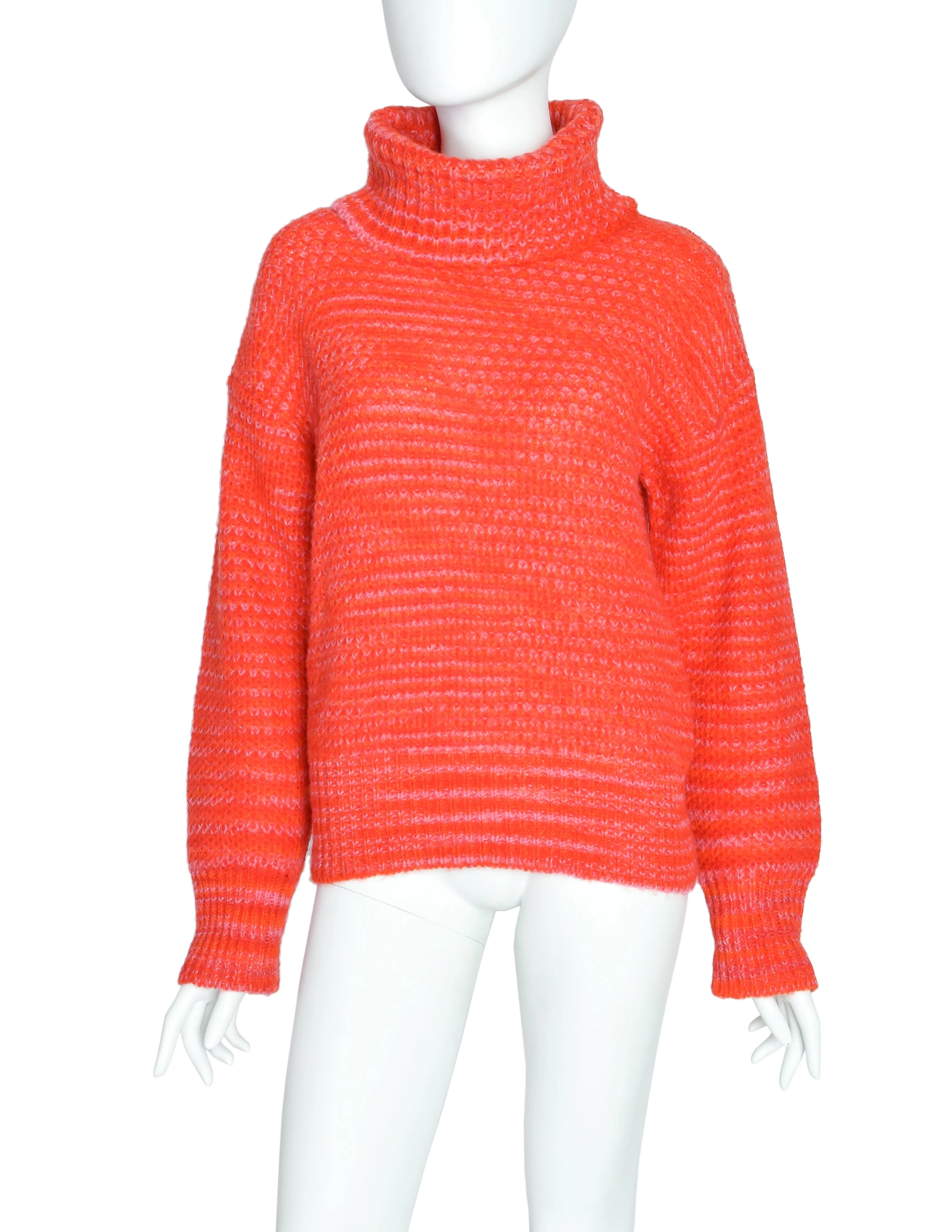 Issey Miyake Vintage Red Pink Orange Turtleneck Sweater