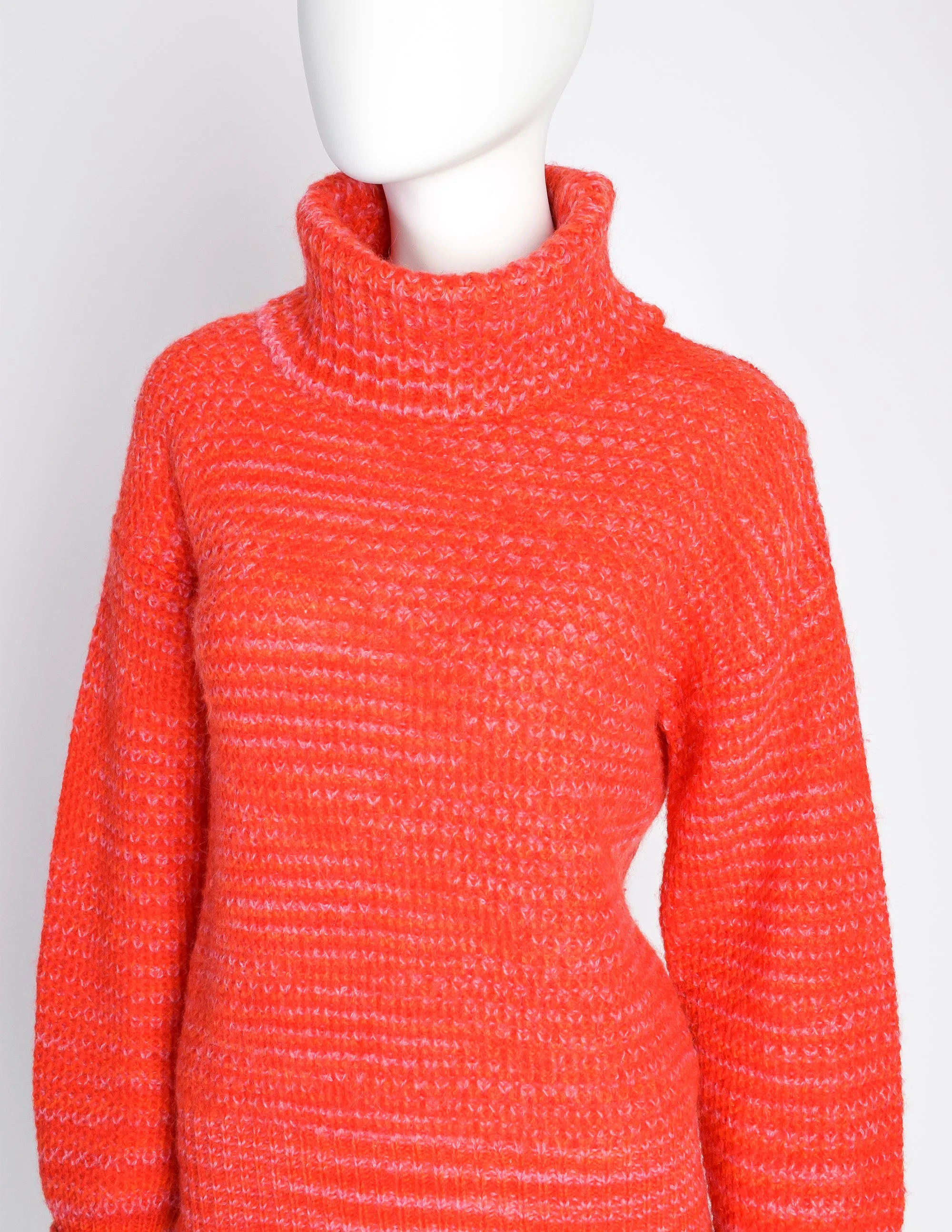 Issey Miyake Vintage Red Pink Orange Turtleneck Sweater