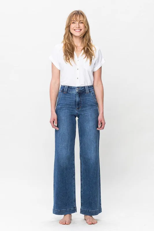 JB132 - DOUBLE BUTTON WIDE JEAN