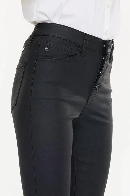 Kancan high rise black coated ankle skinny jean