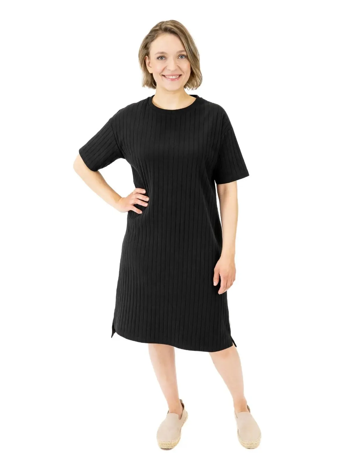 Karento T-Shirt Rib Dress Black