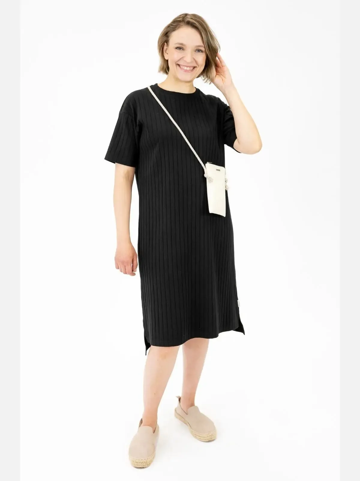 Karento T-Shirt Rib Dress Black