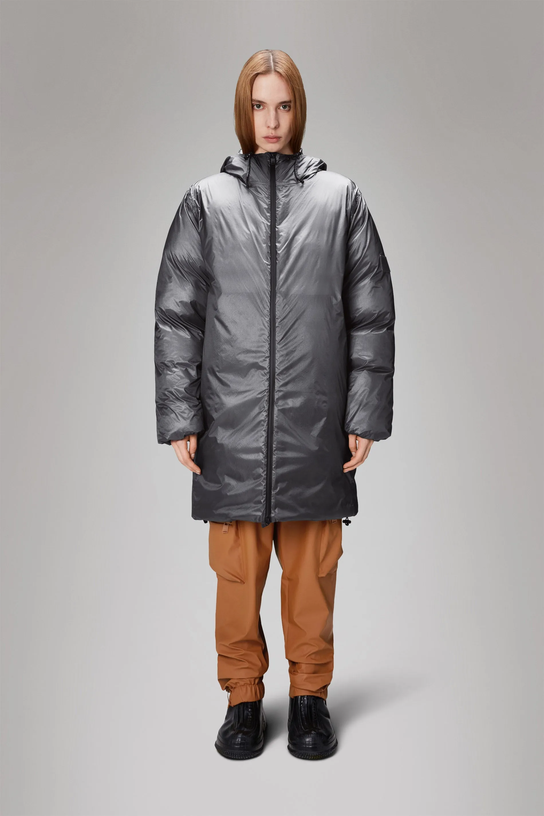 Kevo Long Puffer Jacket - Grey