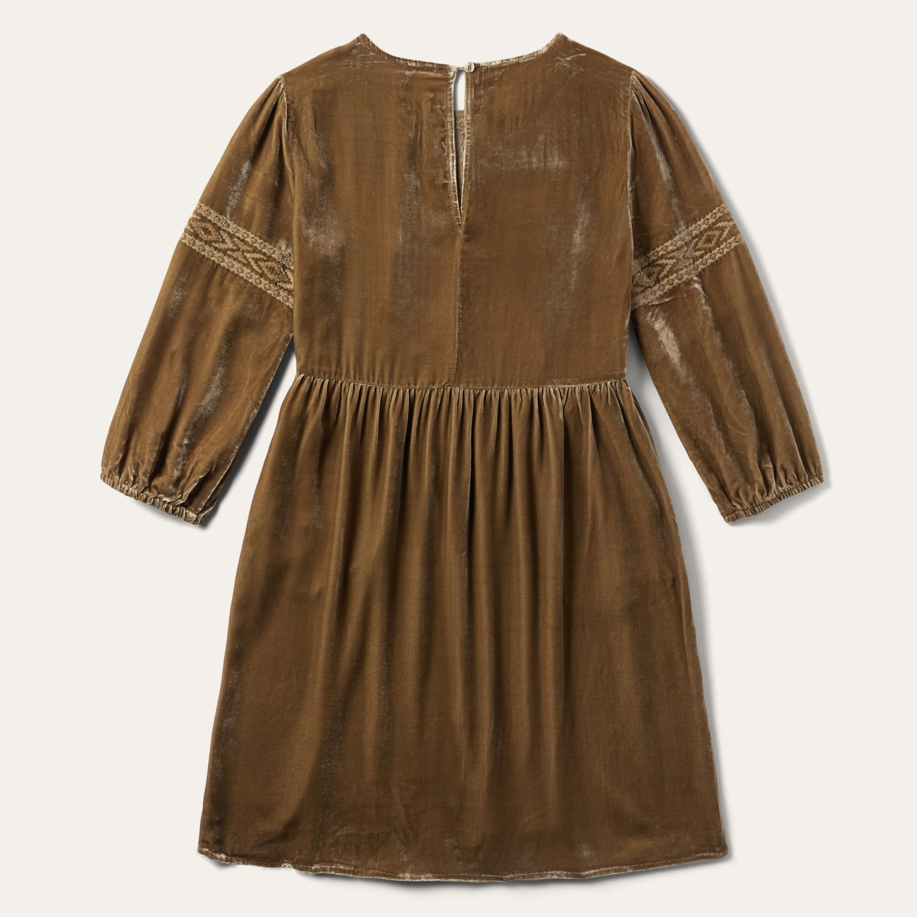 Khaki Velvet Babydoll Dress