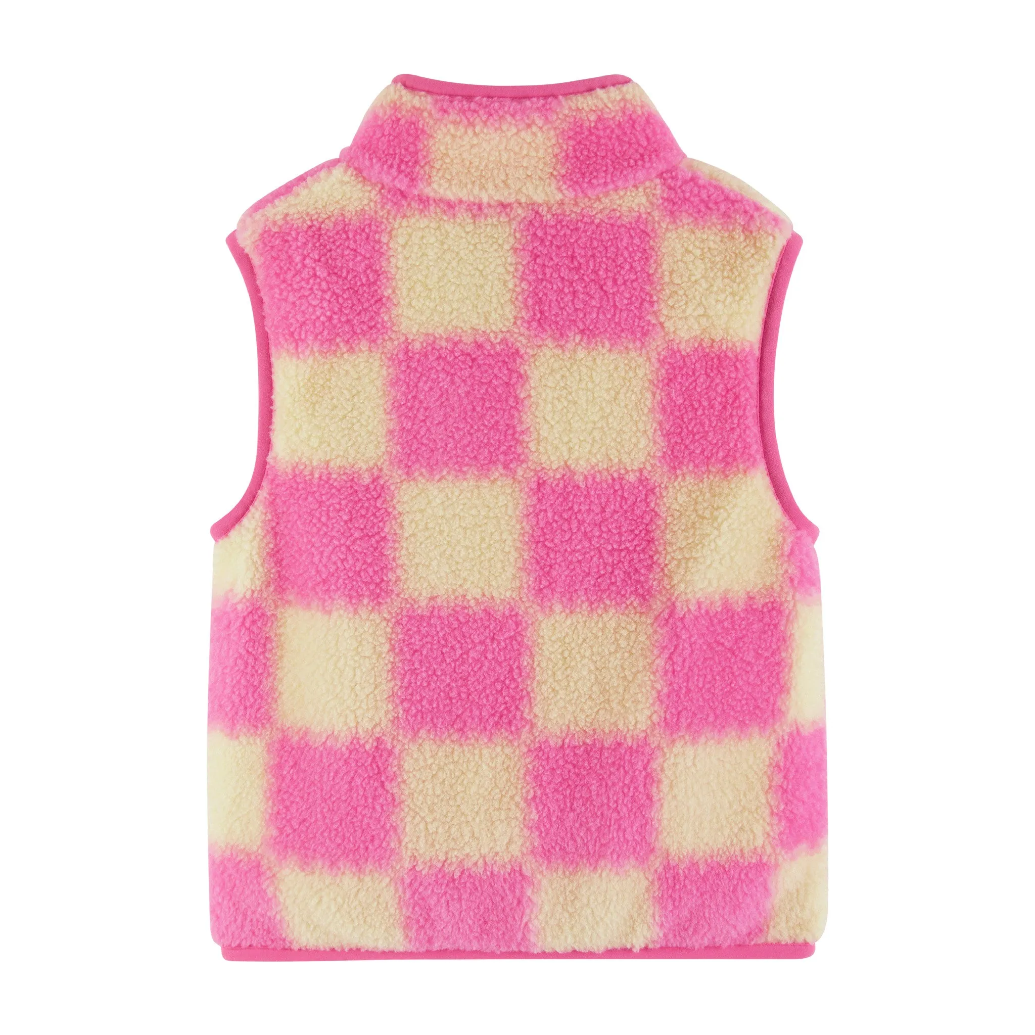 Kids (2-6x) Checkered Faux Fleece Vest | Pink