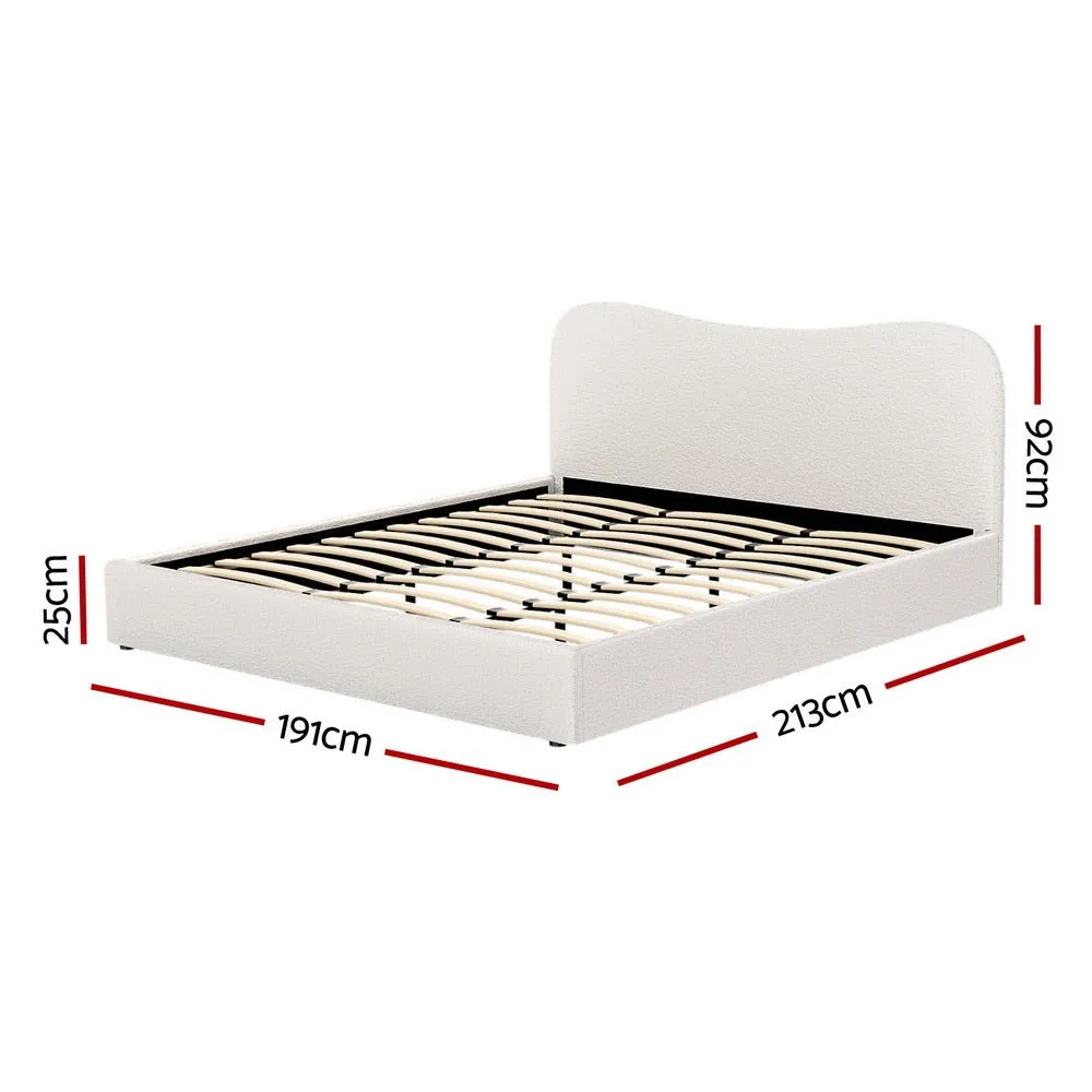 King Package | Albany Boucle Bed Frame & Bonita Euro Top Mattress (Medium Firm)