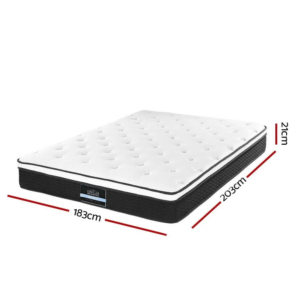 King Package | Albany Boucle Bed Frame & Bonita Euro Top Mattress (Medium Firm)