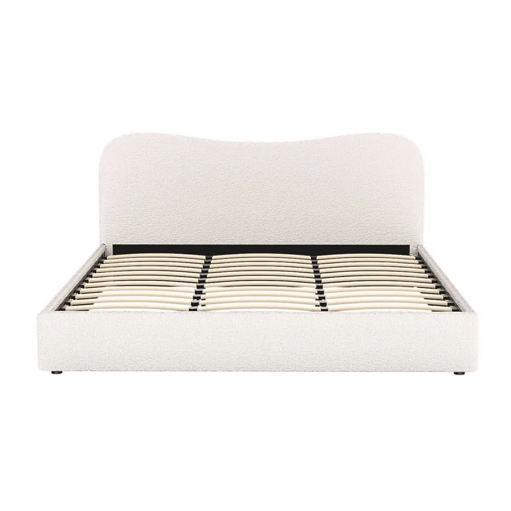 King Package | Albany Boucle Bed Frame & Bonita Euro Top Mattress (Medium Firm)