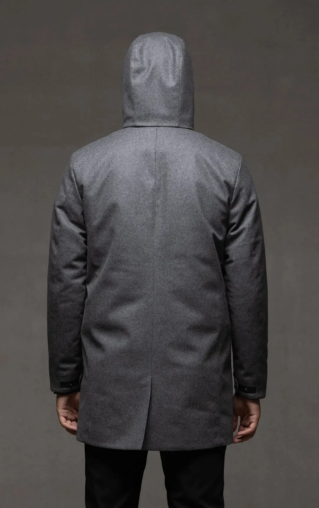 LAMINATED WOOL PARKA